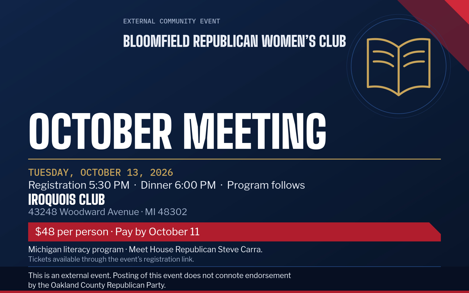 Event flyer: BRWC October Meeting
