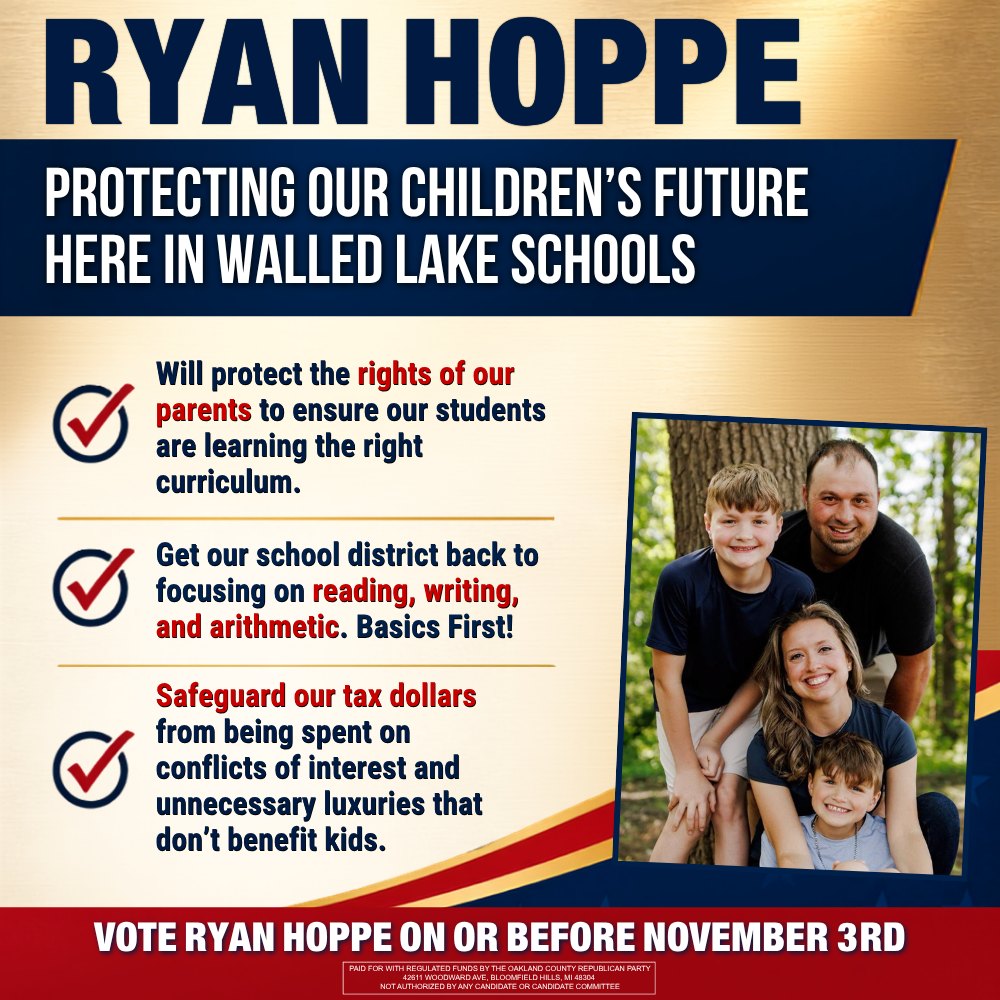 Ryan Hoppe: protecting our children’s future in Walled Lake Schools